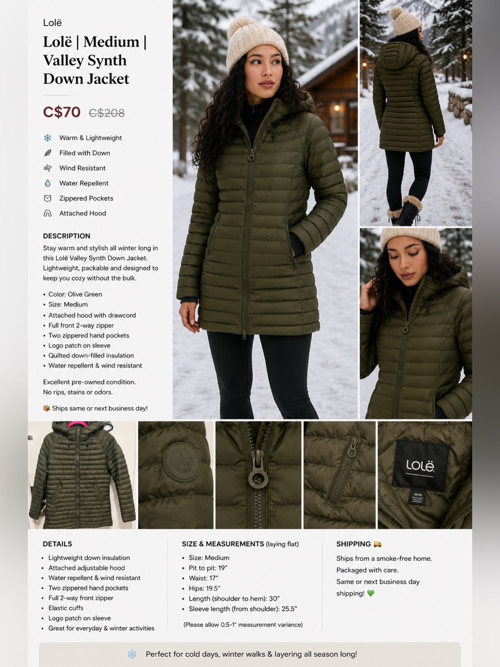 Lolë | Medium | Valley Synth Down Jacket